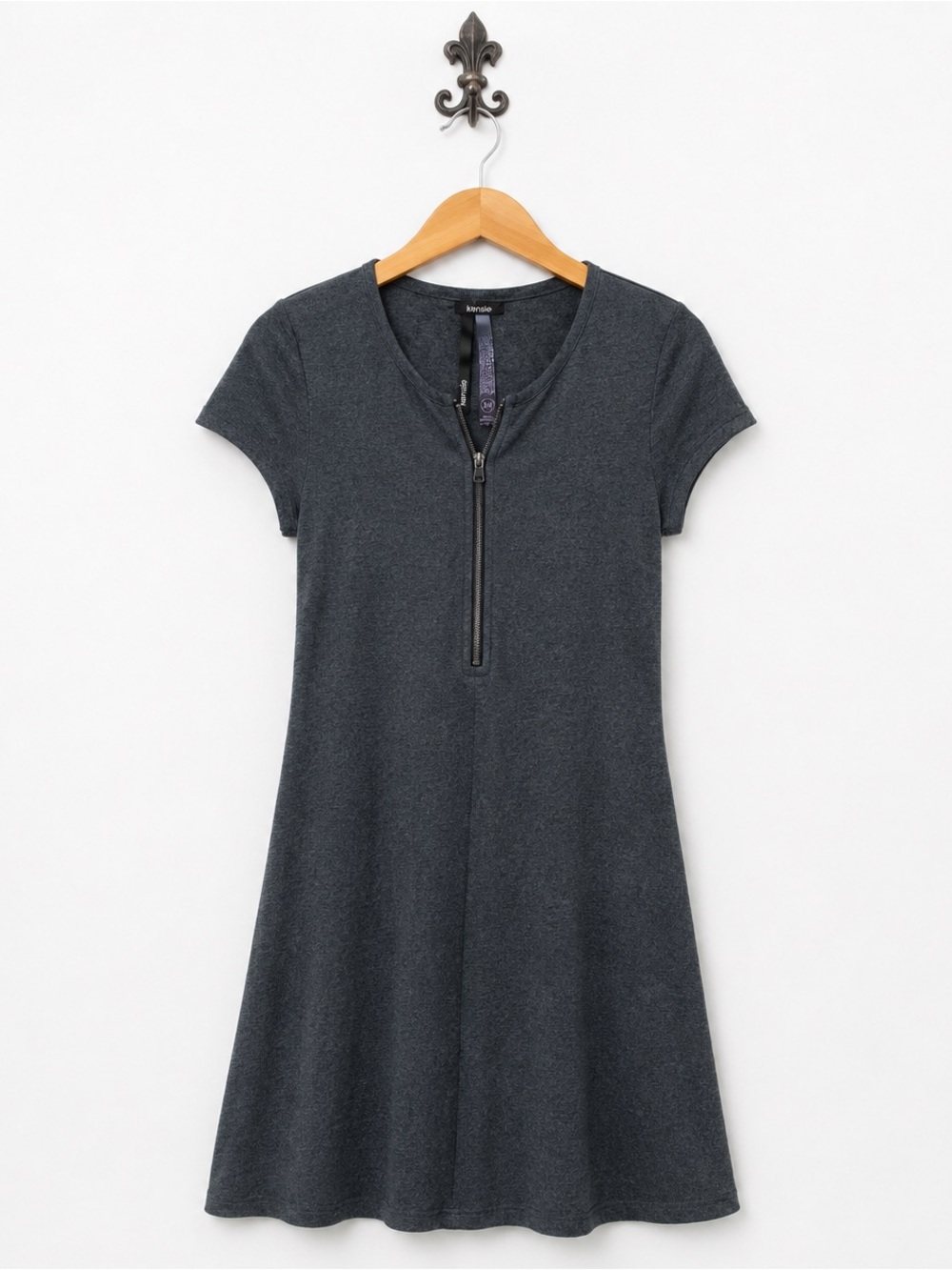 Kensie gray zip lounge dress XS